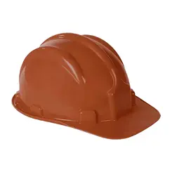 Capacete Marrom Plastcor Aba Frontal com suspensão