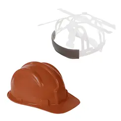 Capacete Marrom Plastcor Aba Frontal com suspensão