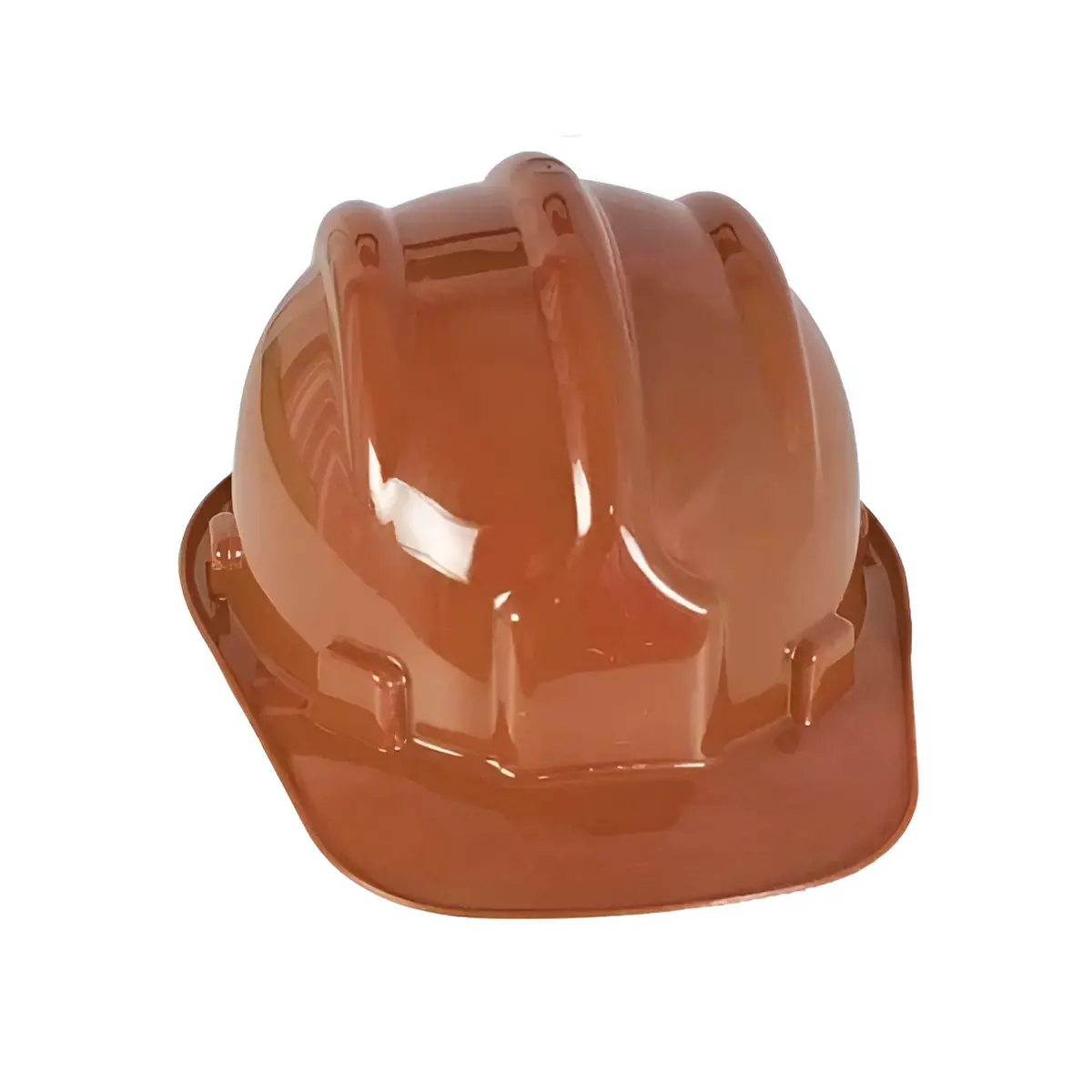 Capacete Marrom Plastcor Aba Frontal com suspensão