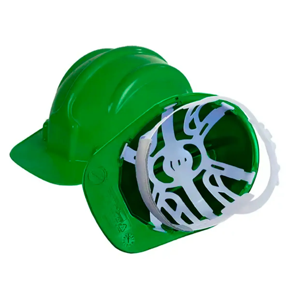 Capacete Verde Plastcor Aba Frontal com suspensão