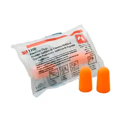 Protetor Auditivo Espuma Moldável 1100 sem Cordão - 3M Com 100 Unidades
