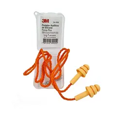 Protetor Auricular 3M tipo Plug 18 dB Pomp Plus em Silicone e Cordão de Poliéster