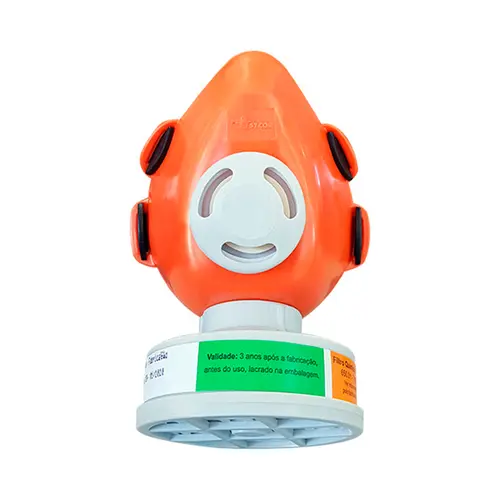 Kit Respirador 1/4 Facial e Filtro P2 com 10 Refis - Plastcor