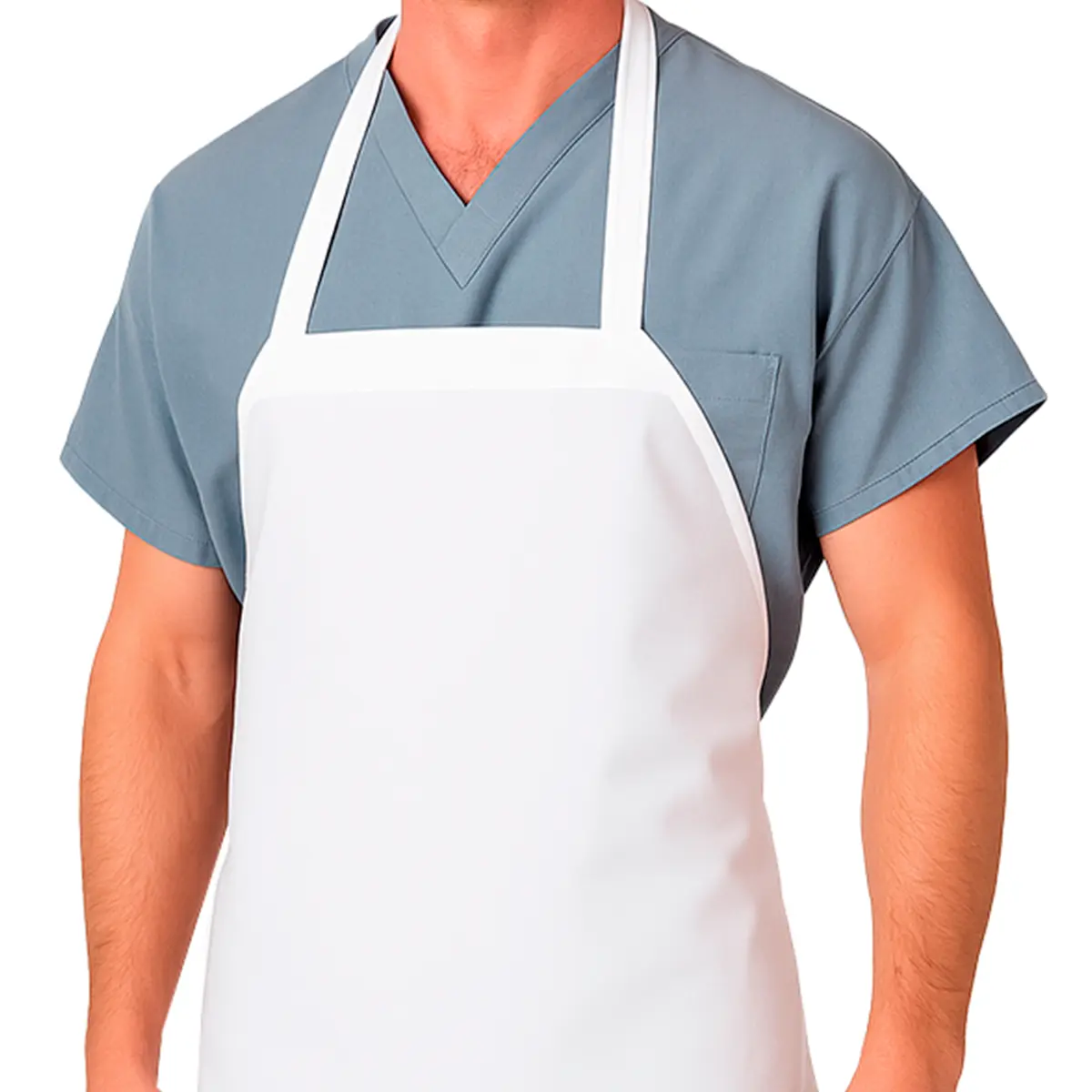 Avental de Cozinha PVC Branco Reforçado 040 com Tiras Soldadas 1,20 x 0,70cm  Maicol
