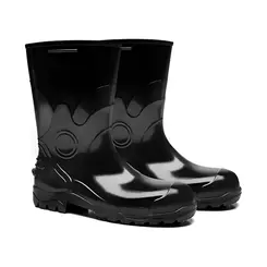Bota de PVC Bracol Cano Curto com Forro Preta com Bico Aço 80PBC200