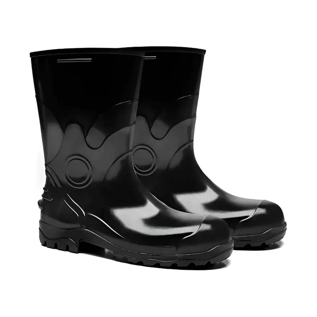 Bota de PVC Bracol Cano Curto com Forro Preta com Bico Aço 80PBC200