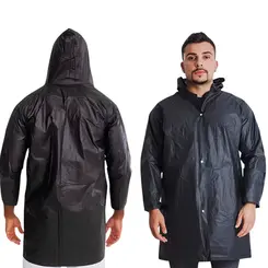 Capa de Chuva Preta Forrada PVC Total Capas - GG