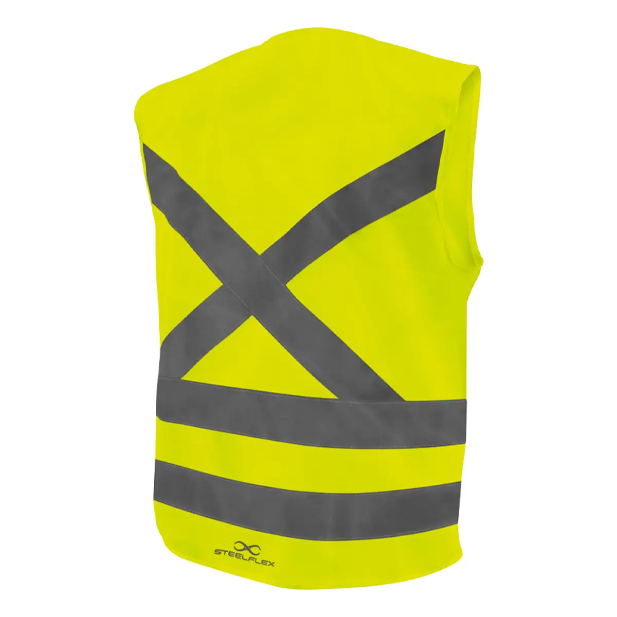 Colete Refletivo Amarelo Liso com 1Bolso Steelflex - Com 10 Unidades