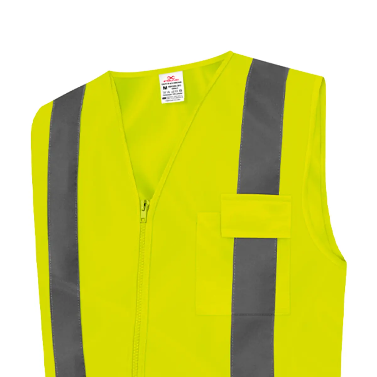 Colete Refletivo Amarelo Liso com 1Bolso Steelflex - Com 10 Unidades