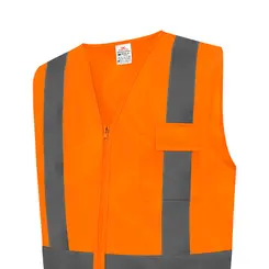 Colete Refletivo Laranja com bolso Steelflex STF-VACL91030