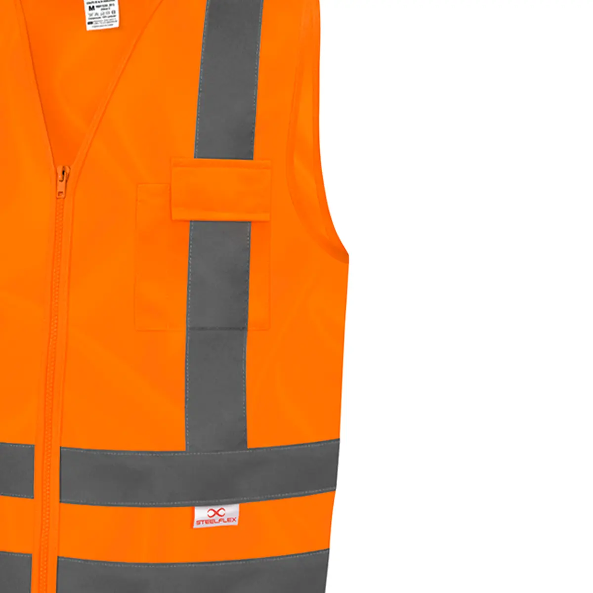 Colete Refletivo Laranja com bolso Steelflex STF-VACL91030