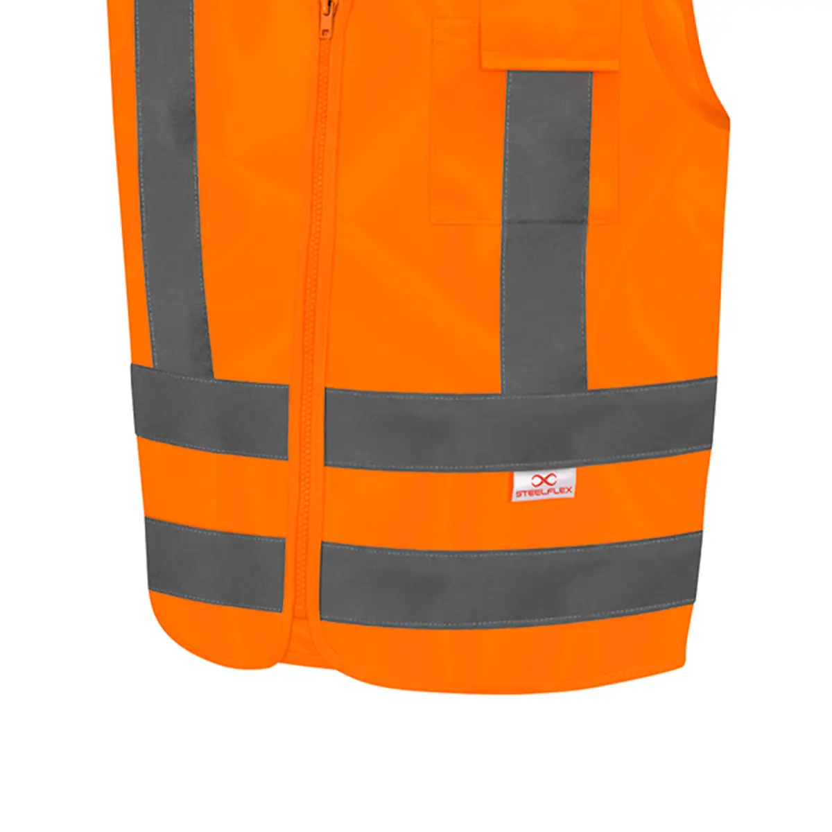 Colete Refletivo Laranja com bolso Steelflex STF-VACL91030