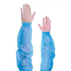 Mangote Polietileno Descartável Prevemax Azul - Pacote com 100