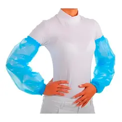 Mangote Polietileno Descartável Prevemax Azul - Pacote com 100
