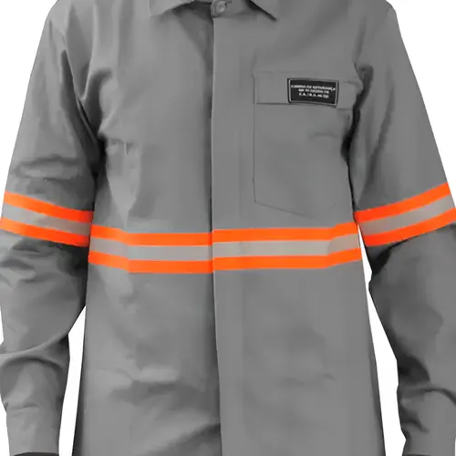 Camisa Eletricista Antichama Cinza com Faixa Refletiva - Fire DX NR10 - G