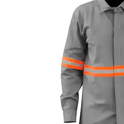 Camisa Eletricista Antichama Cinza com Faixa Refletiva - Fire DX NR10 - G