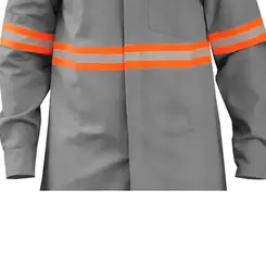 Camisa Eletricista Antichama Cinza com Faixa Refletiva - Fire DX NR10 - G