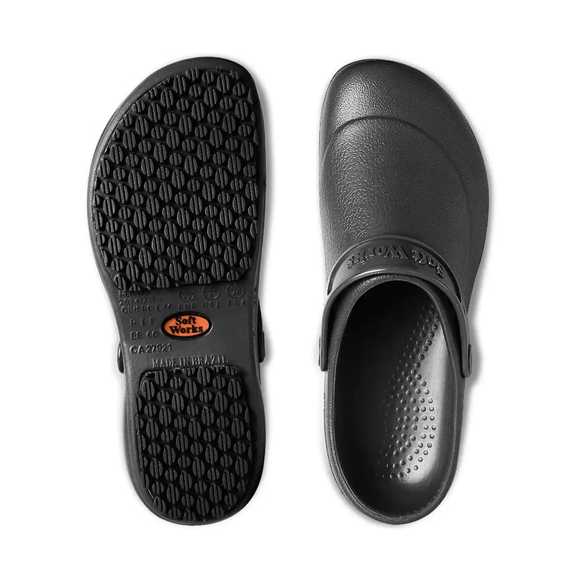 Sapato Aberto Antiderrapante Impermeável Preto Soft Works BB60