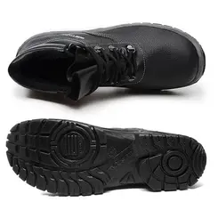 Bota Estival Work de Amarrar em Couro Preto WO10031S1