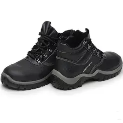 Bota Estival Work de Amarrar em Couro Preto WO10031S1