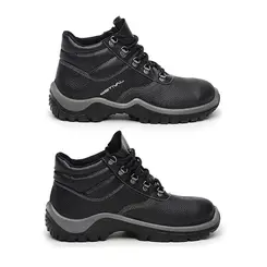 Bota Estival Work de Amarrar em Couro Preto WO10031S1