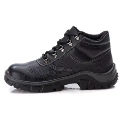 Bota Estival Work de Amarrar em Couro Preto WO10031S1