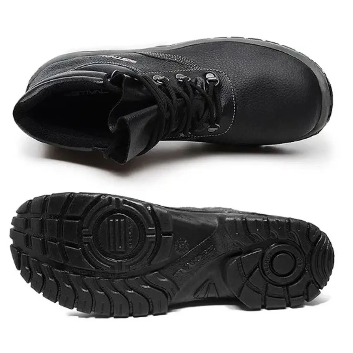 Bota Estival Work de Amarrar em Couro Preto WO10031S1
