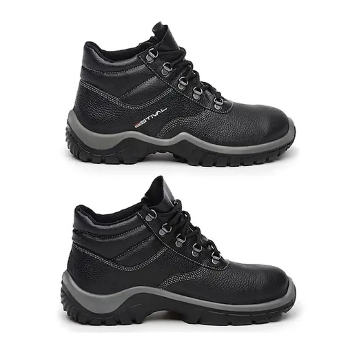Bota Estival Work de Amarrar em Couro Preto WO10031S1