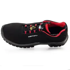 Sapato Energy Audi Estival EN10021S2 com Biqueira Plástica Preto e Vermelho
