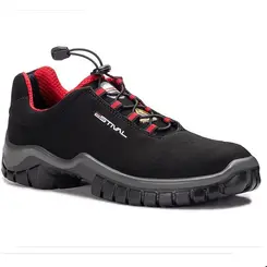 Sapato Energy Audi Estival EN10021S2 com Biqueira Plástica Preto e Vermelho