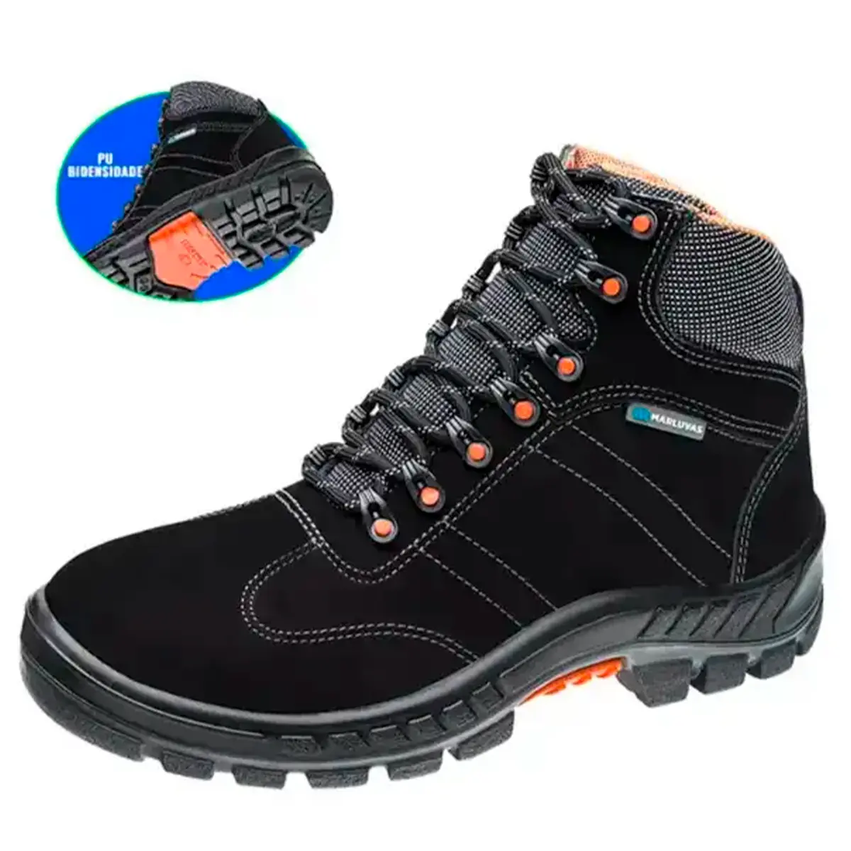 75BPR29MSPBP Botina Nubuck De Amarrar Preto Marluvas