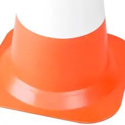 Cone de Sinalização 50cm Laranja com Faixa Branca Plastcor