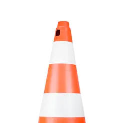 Cone de Sinalização 50cm Laranja com Faixa Branca Plastcor