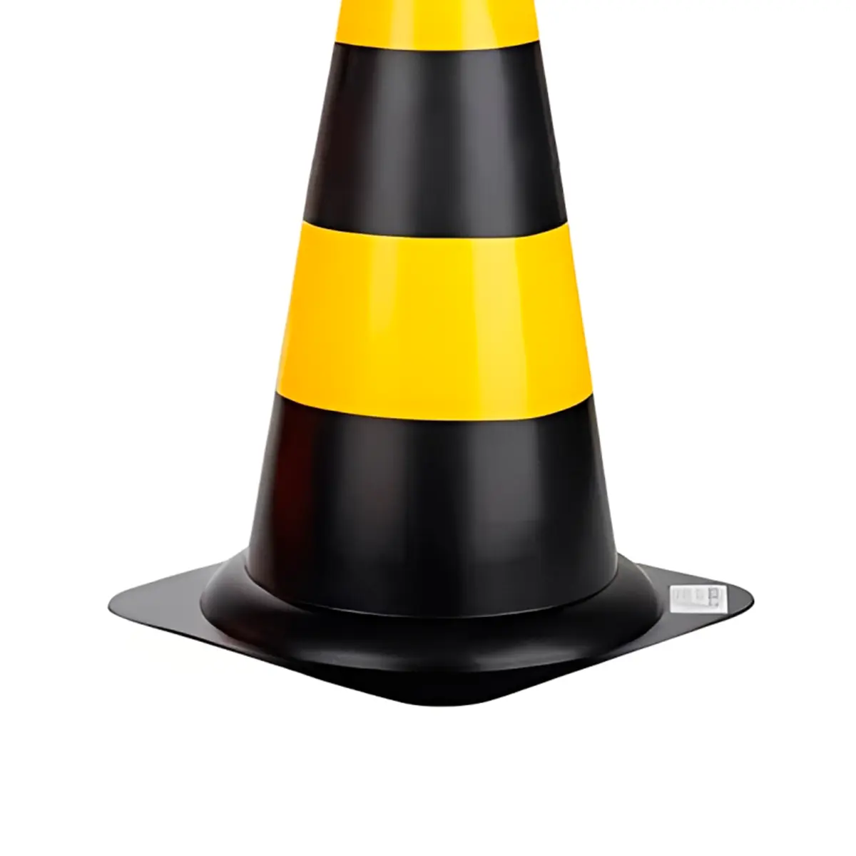 Cone de Sinalização Preto e Amarelo Rígido 50 Cm