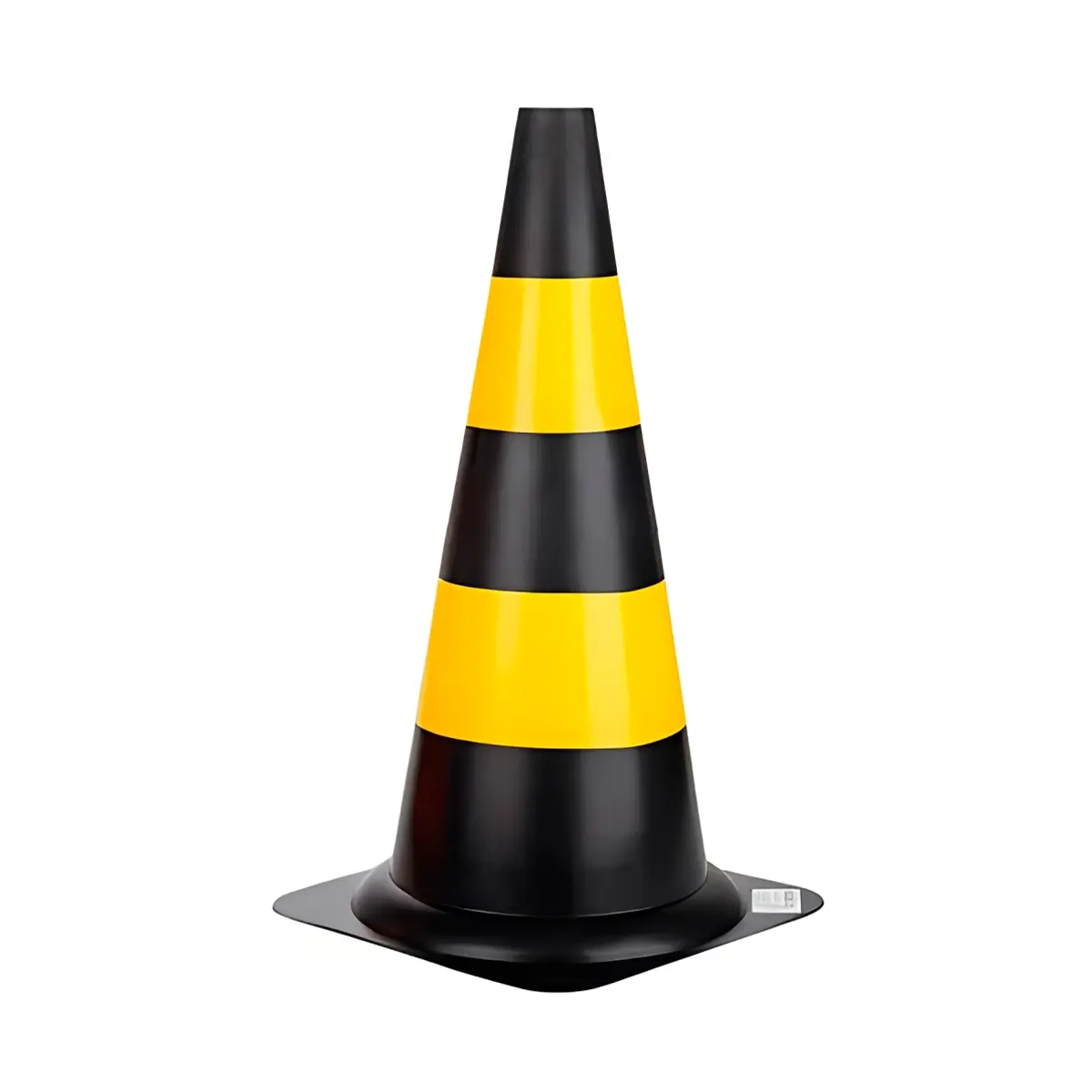 Cone de Sinalização Preto e Amarelo Rígido 50 Cm