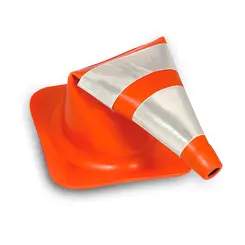 Cone NBR 15071 Flexível com Faixa Refletiva