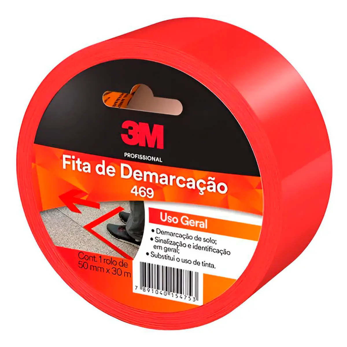 Fita Adesiva Vermelha 469 3M para Demarcação 50 mm x 30 m