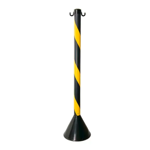 Pedestal Plástico Zebrado Preto e Amarelo Plastcor com 90cm