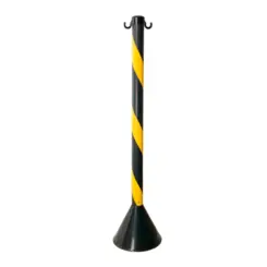 Pedestal Plástico Zebrado Preto e Amarelo Plastcor com 90cm