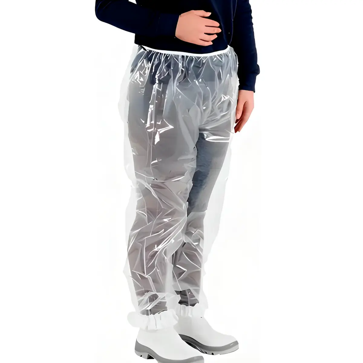 Calça Impermeável com Elástico na Cintura e Tornozelos Transparente - Prevemax