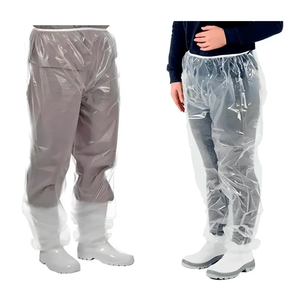 Calça Impermeável com Elástico na Cintura e Tornozelos Transparente - Prevemax