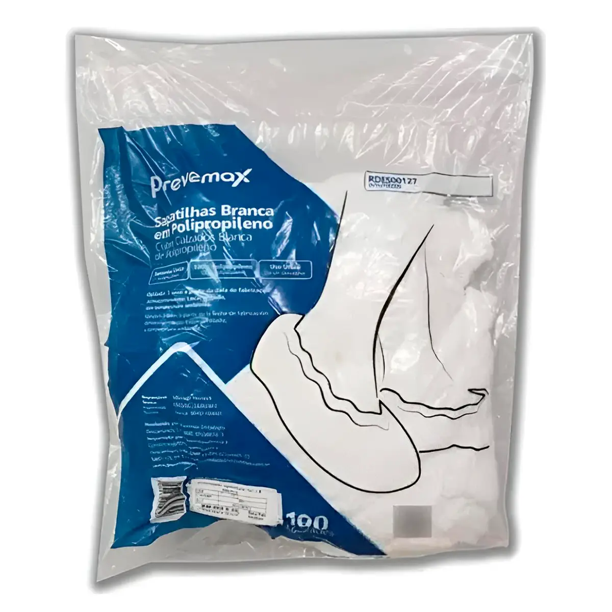 【penerope】 Pro pé TNT Sapatilha Com Elastico Branco Pct 100Un - Prevemax