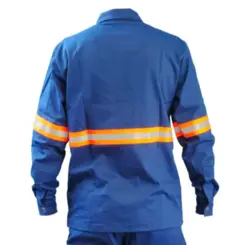 Camisa Eletricista NR10 Azul com Refletivo Maicol