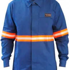 Camisa Eletricista NR10 Azul com Refletivo Maicol