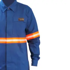 Camisa Eletricista NR10 Azul com Refletivo Maicol