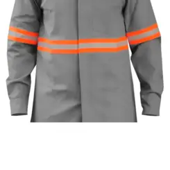 Camisa Eletricista NR10 Cinza Com Refletivo-Maicol
