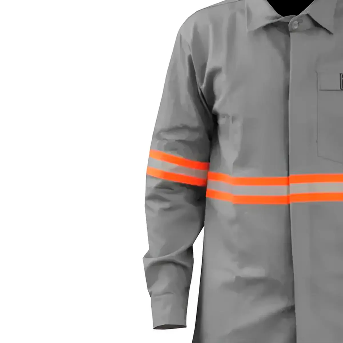 Camisa Eletricista NR10 Cinza Com Refletivo-Maicol