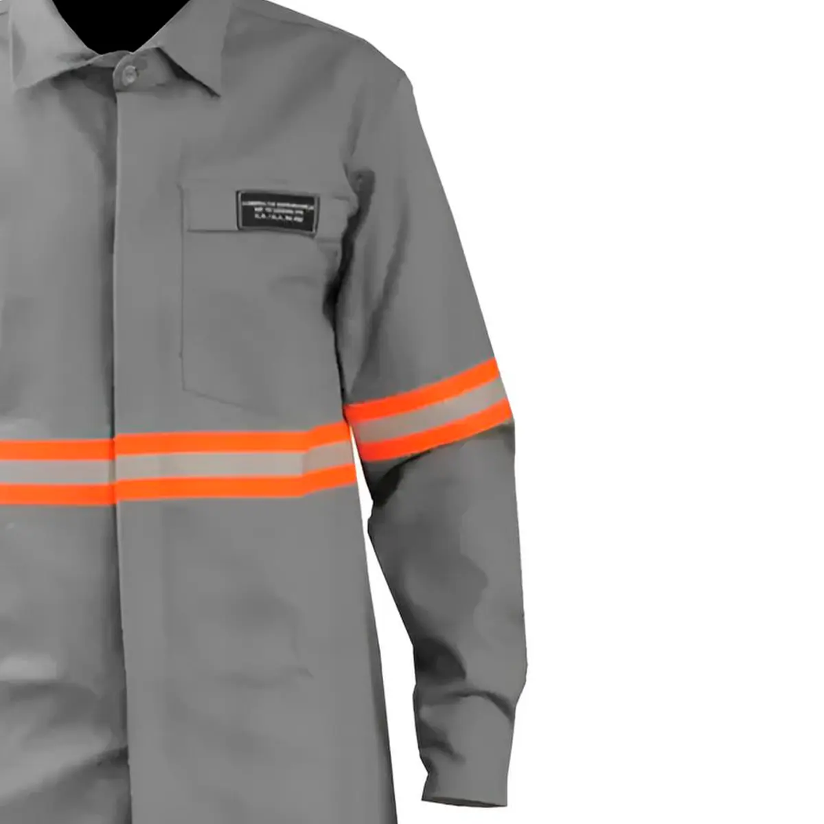Camisa Eletricista NR10 Cinza Com Refletivo-Maicol