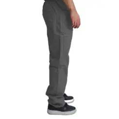 Calça Brim com Elastico e Bolso Cinza Maicol