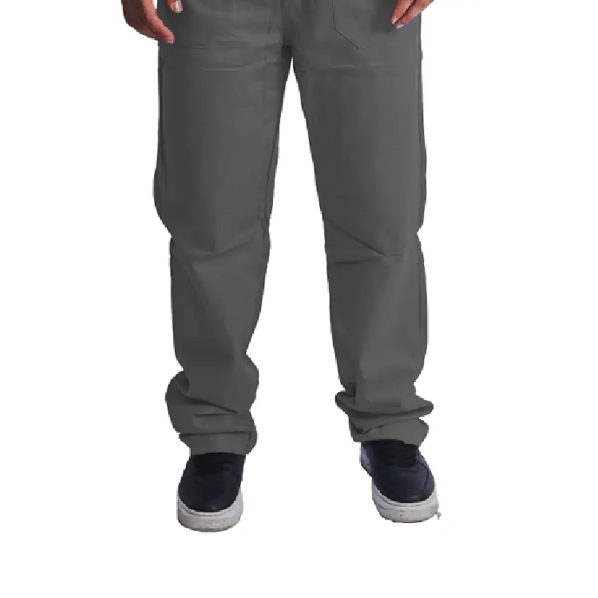 Calça Brim com Elastico e Bolso Cinza Maicol